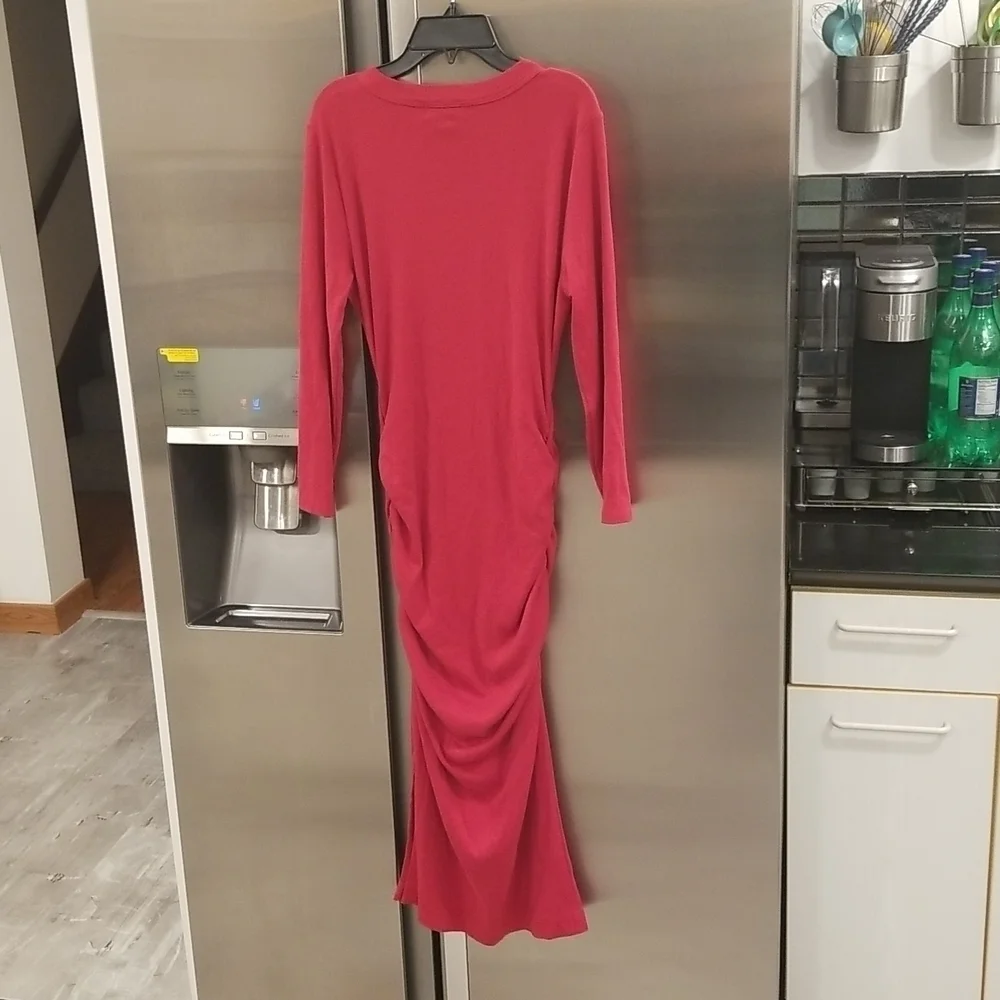 💕MICHAEL STARS💕 Christina Midi Ruched Sheath Dress ~ Heart Red Large L NWT - Picture 6 of 14